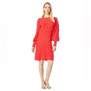 Lilly Pulitzer Kippa Puff Sleeve Pom Pom Sweater Dress Size M Medium